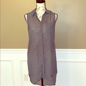 Long sheer tunic grey size small